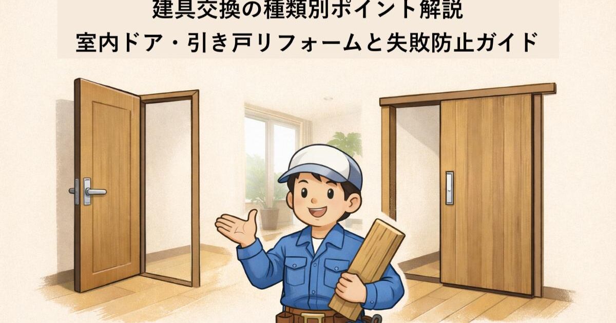 建具交換の種類別ポイント解説｜室内ドア・引き戸リフォームと失敗防止 