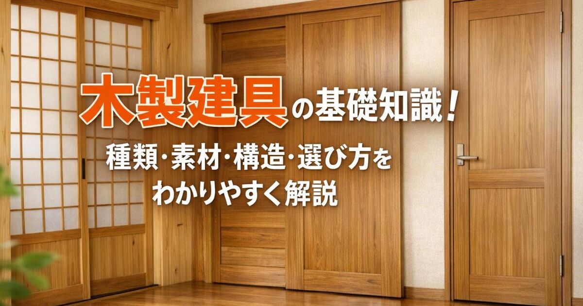 木製建具の基礎知識：種類・素材・構造・選び方をわかりやすく解説 