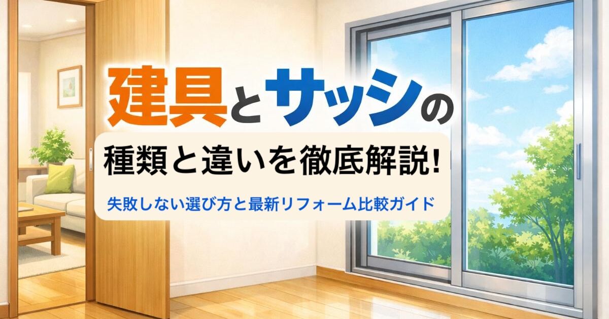 建具とサッシの種類と違いを徹底解説｜失敗しない選び方と最新 