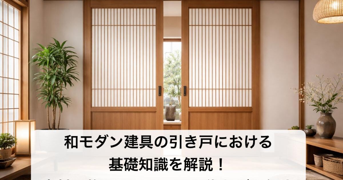 和モダン建具の引き戸における基礎知識を解説！素材・施工・リフォーム 