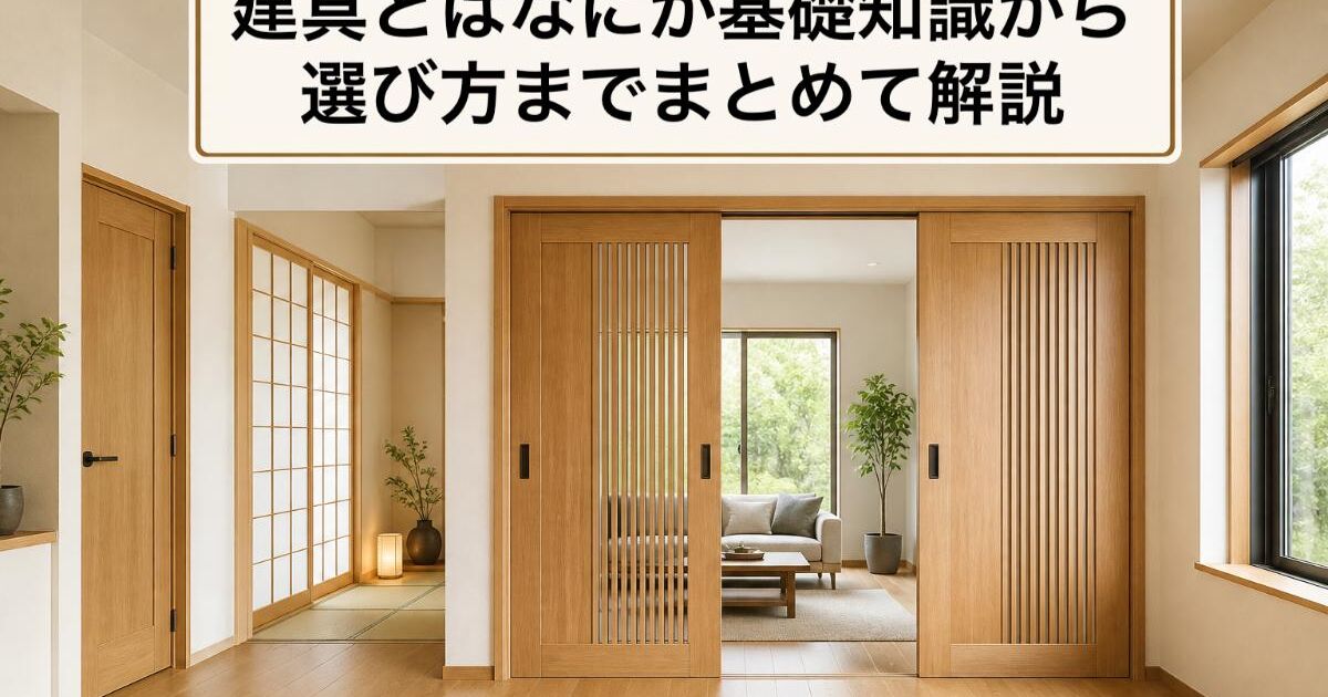 建具とはなにか基礎知識から選び方までまとめて解説 | ブログ | 草津市 